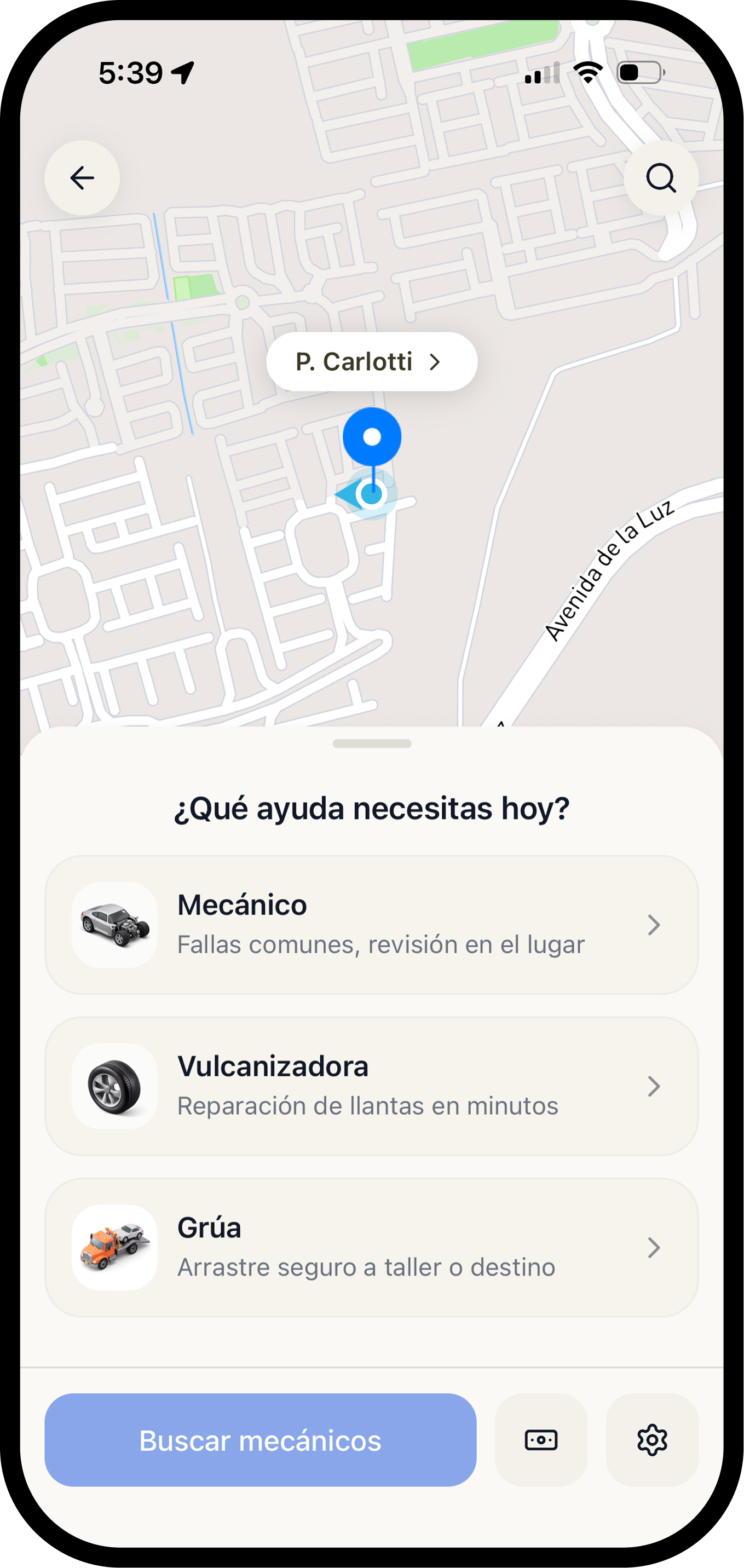 Pide asistencia desde tu ubicación